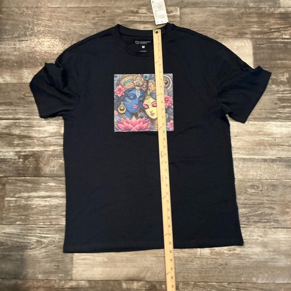 NWT Primark Navy Black Graphic T-Shirt with Colorful Print Size Medium - Picture 2 of 4